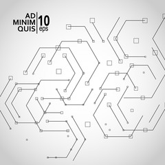 Hexagons technology and science vector connection and chemical carcass and social network