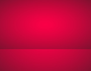 Fototapeta premium Empty red color product showcase. Studio room background. Used as background for display your product, Vector