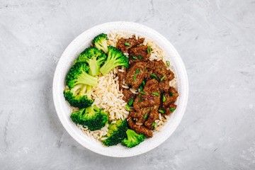 Homemade Beef and Broccoli bowl with Rice