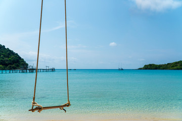 Beach Swing Beautiful tropical in island Koh Kood Thailand