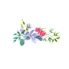 Wedding spring romantic bridal bouquet. pink purple and white flowers green leaves ornament