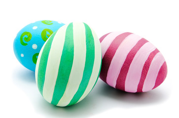 Perfect colorful handmade easter eggs isolated