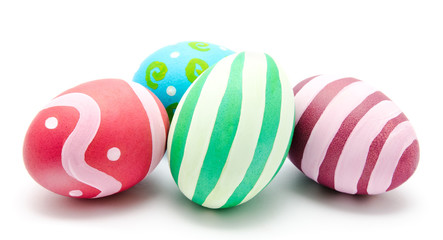 Perfect colorful handmade easter eggs isolated