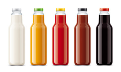 Bottles for juice, dairy drinks and other.