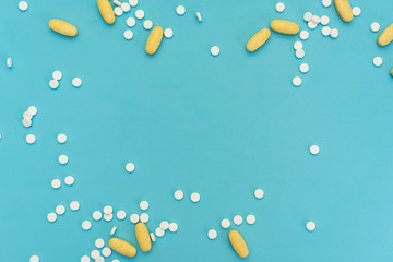 medicines on a blue background