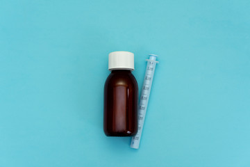 medicines on a blue background