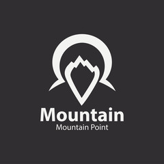 Mountain point logo design template. Vector illustration
