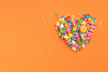 Scattered heart sweets