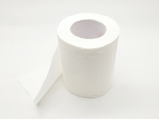White Toilet Paper Roll in Isolated Background