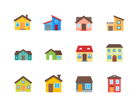 House vector flat illustration / Home flat icon set.