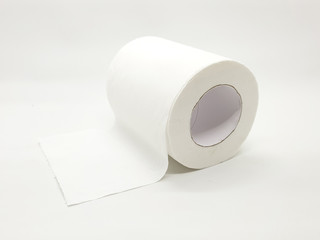 White Toilet Paper Roll in Isolated Background