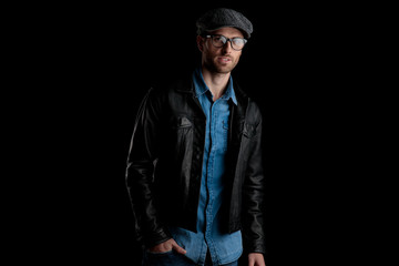 man holding his hand in his pocket