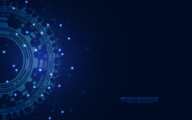 Global network connection. Abstract geometric background with connecting dots and lines. Digital technology and communication concept.