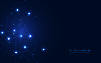 Fototapeta premium Global network connection. Abstract geometric background with connecting dots and lines. Digital technology and communication concept.