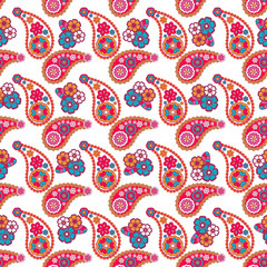 Seamless texture, endless pattern, tribal style ethnic elements paisley .  Vector  traditional  ornament
