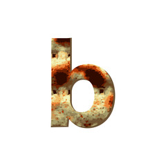 English lowercase letter B with matza texture. Font for Passover. Vector illustration on isolated background.