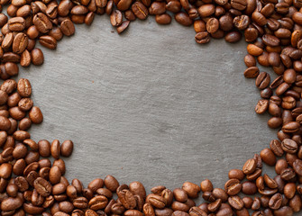 coffee beans table top view