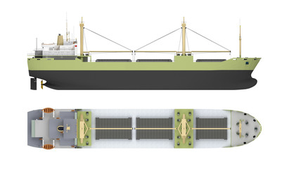 Fototapeta premium empty cargo ship with cranes