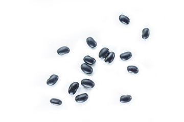 Heap Black bean on white background.