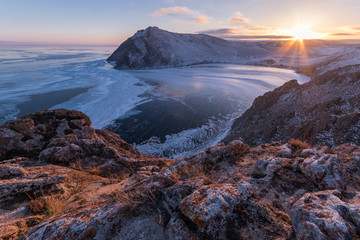 Fototapeta na wymiar Sunset on Lake Baikal