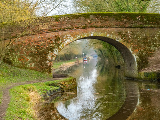 Bridge on the Kennet and Avon Canal Wiltshire England in winter
