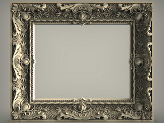 old frame on a white background