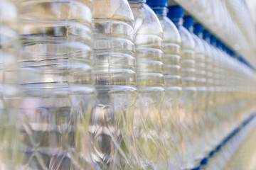 Plastic bottles, Concept of recycling Empty used plastic bottles plastic bottles not used as artificial chairs.