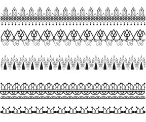 Set of vector decorative patterns.