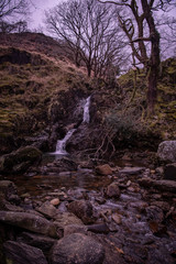 Waterfall in Welsh forest