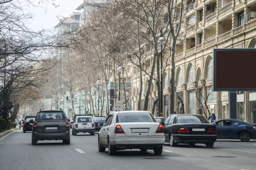 Fototapeta na wymiar busy streets of Baku