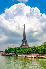 Fototapeta na wymiar Eiffel Tower and Seine river, Paris, France
