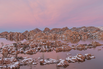 Winter Sunset at Watson Lake Prescott Arizona