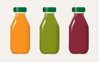 Bottle of juice smoothie drink. Natural organic beverage food product. Farm fresh goods.