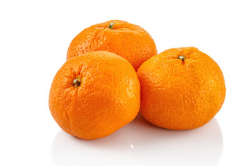 Tangerines on a white background isolated