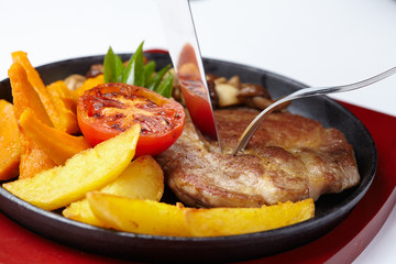 meat with potatoes