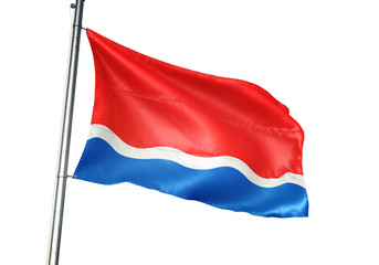 Amur Oblast region of Russia flag waving isolated 3D illustration