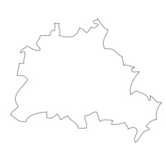 Image of Berlin - map region of Germany printed on Printed Glass Splashbacks
