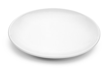 white plate isolated on a white background - obrazy, fototapety, plakaty