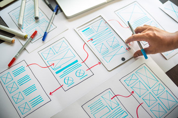 ux Graphic designer creative  sketch planning application process development prototype wireframe...