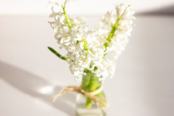 bouquet of white hyacinths  of the valley