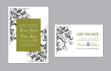 Wedding invitation floral card