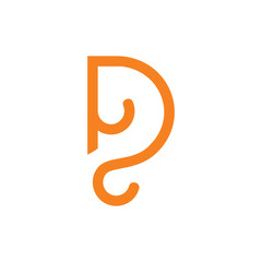 letter d simple curves geometric line logo