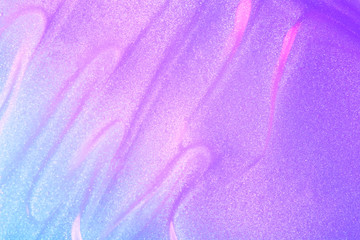vaporwave style texture background: neon pink funky paint texture. Close up, flat lay.