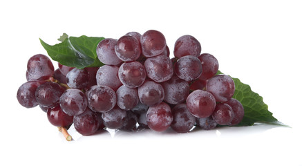 Ripe grapes isolated on white background