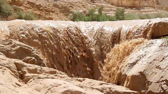 Flash flood in Nahal Zin Negev Israel