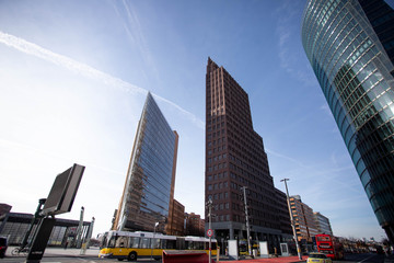 View of buildings in Potsdamer Platz in Berlin Germany