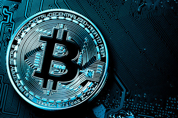 close up of Golden Bitcoin money