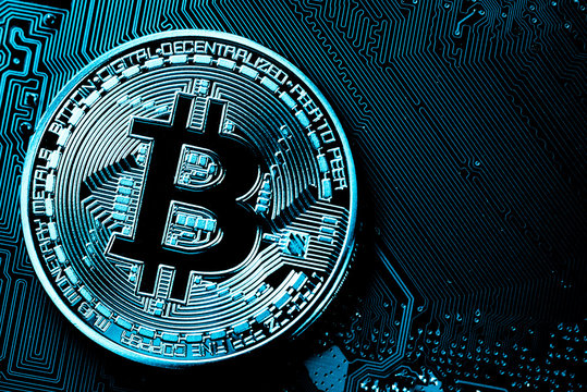 close up of Golden Bitcoin money