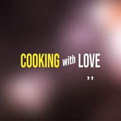 cooking with love. Love quote with modern background vector