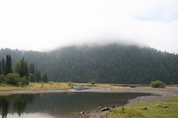 lake, water, landscape, nature, sky, river, forest, reflection, mountain, tree, pond, blue, cloud, fog, green, trees, clouds, mist, summer, autumn, spring, morning, mountains, calm, park